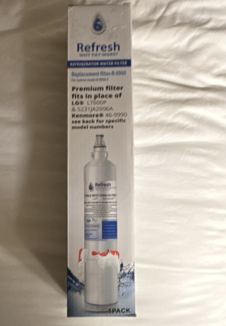 REFRESH R-9990 Water Filter NSF for LG LT600P Kenmore 46-9990 300 Gallons
